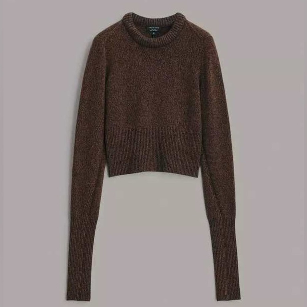 Rag & Bone brown Pierce Slim Crew cashmere Sweater - Picture 10 of 12